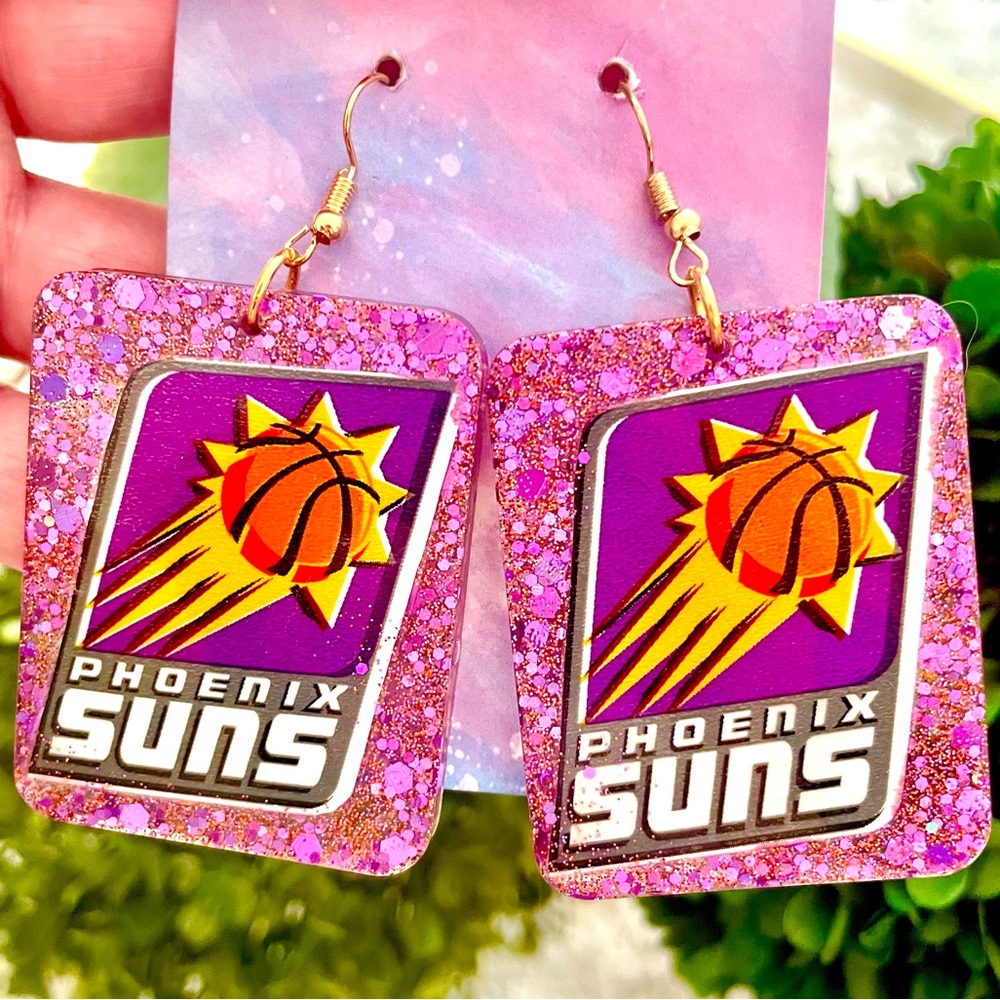Acrylic Suns Dangle Earrings
